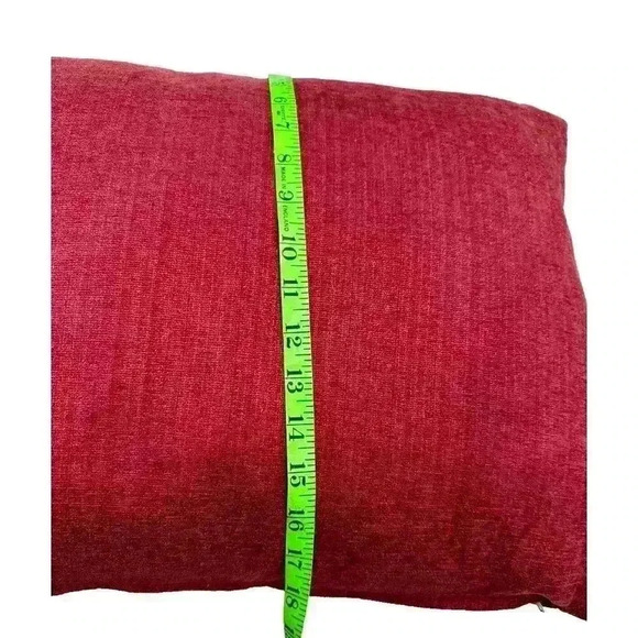 Marge Carson Duck Feather Pillow Cranberry Red 18 X 22 Holiday Home Decor - Picture 3 of 6